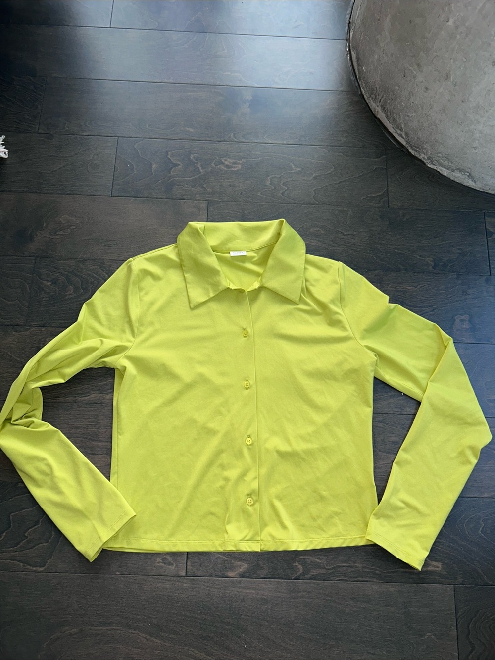 Sunday Best Neon Lime Button-Down Long Sleeve Shirt